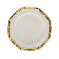 Bamboo Hand-Painted Ceramic Plate 21cm Gold