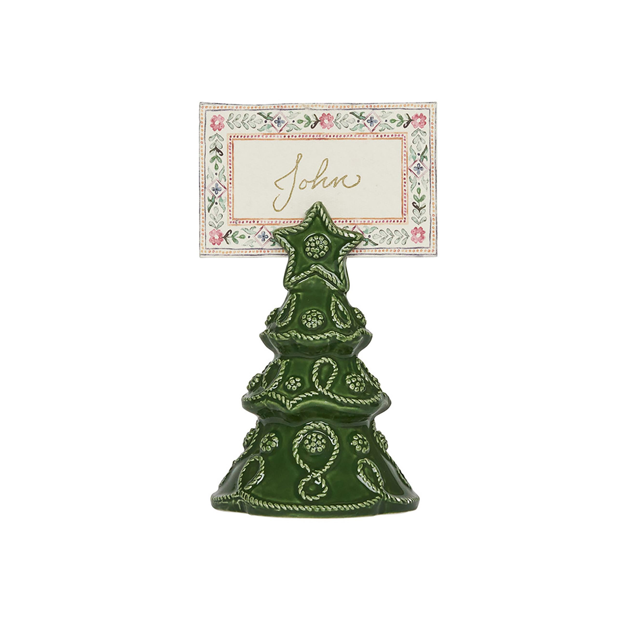 Green Christmas Tree Place Holder Set of 4