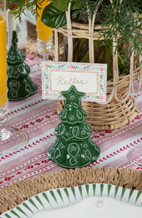 Green Christmas Tree Place Holder Set of 4