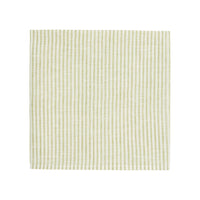 Nina Campbell Stripe Napkin Green/White against a white background