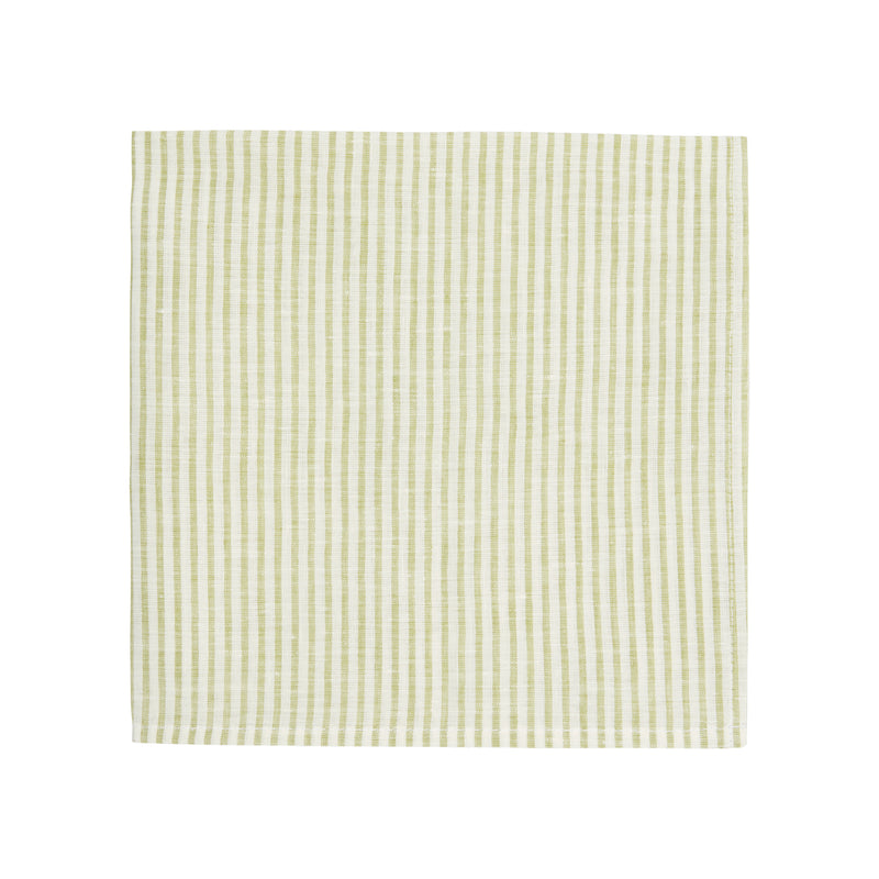 Napkin Stripe 54cm x 54cm - Green and White