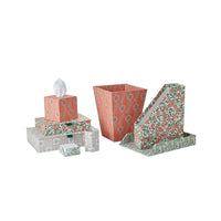 Nina Campbell coral stationery collection on white background