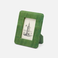 Nina Campbell Halle Silken Abaca Frame Dark Green 4x6 against a white background