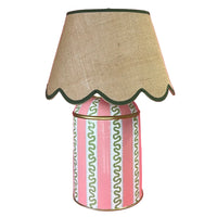 Harbour Trail Hand-Painted Pink and Green Lamp