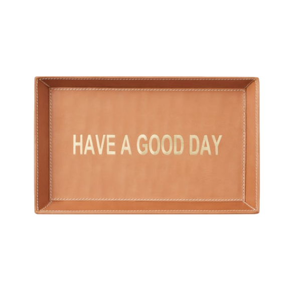 Nina Campbell Desk Tray Camel Have a Good Day 