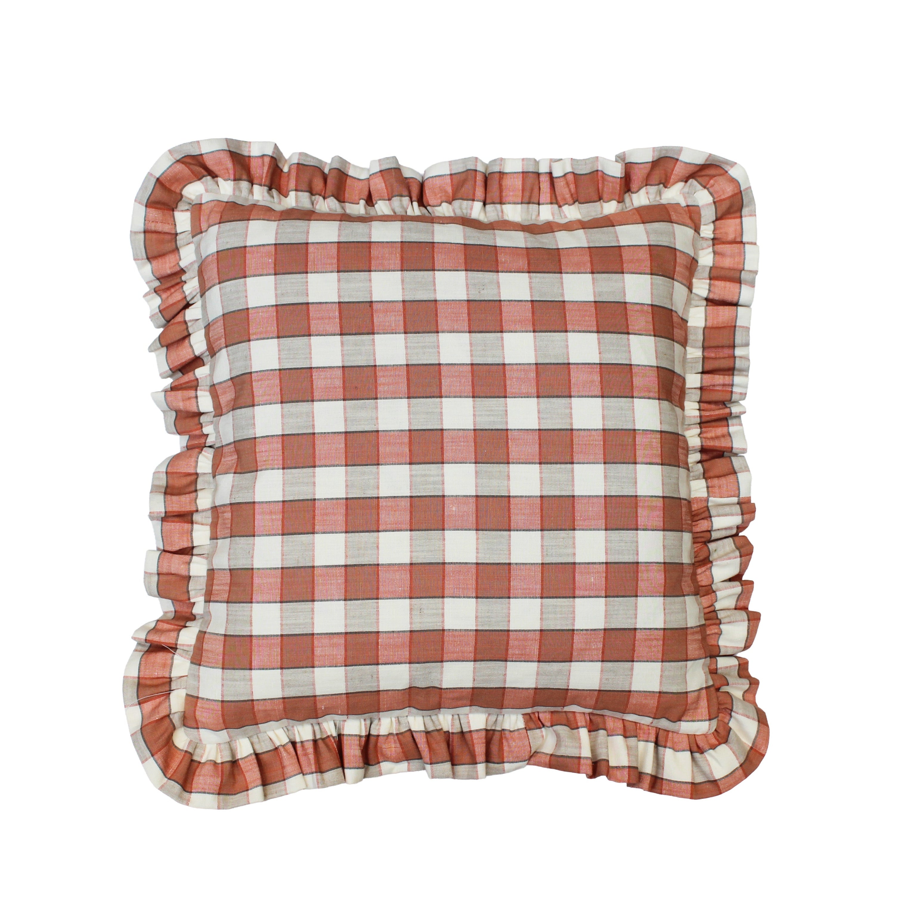 Cushion Honfleur Check Coral