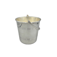 Antique Silver ice bucket on a white background 