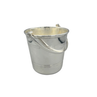 Antique Silver ice bucket on a white background 