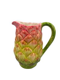 Nina Campbell hand painted artichoke jug on white background