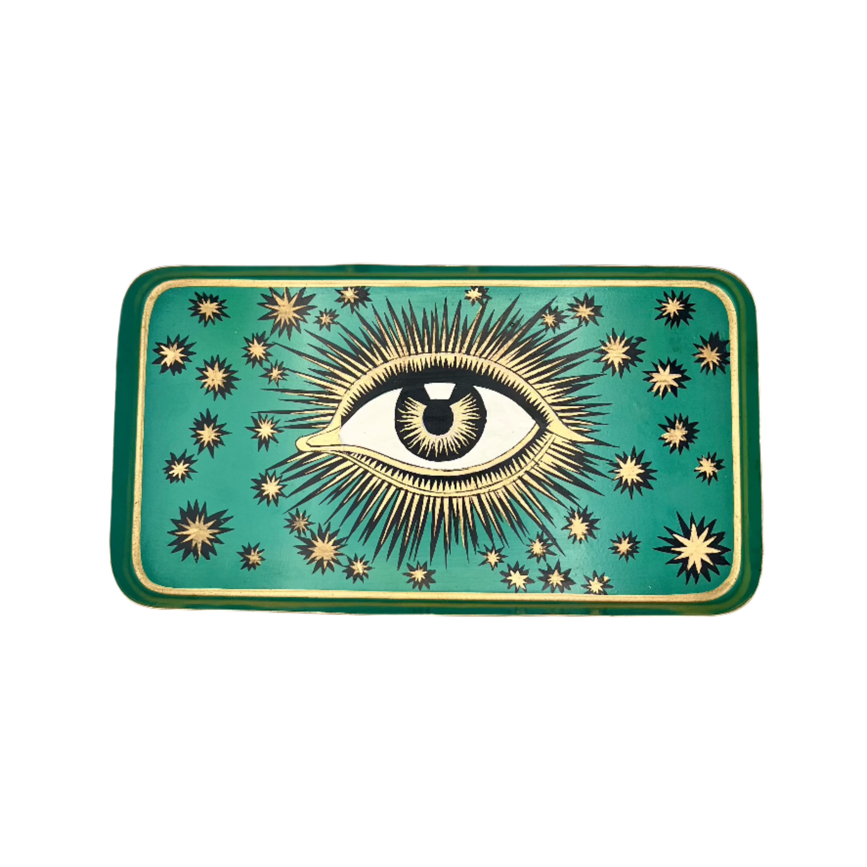 green eye tray on white background 