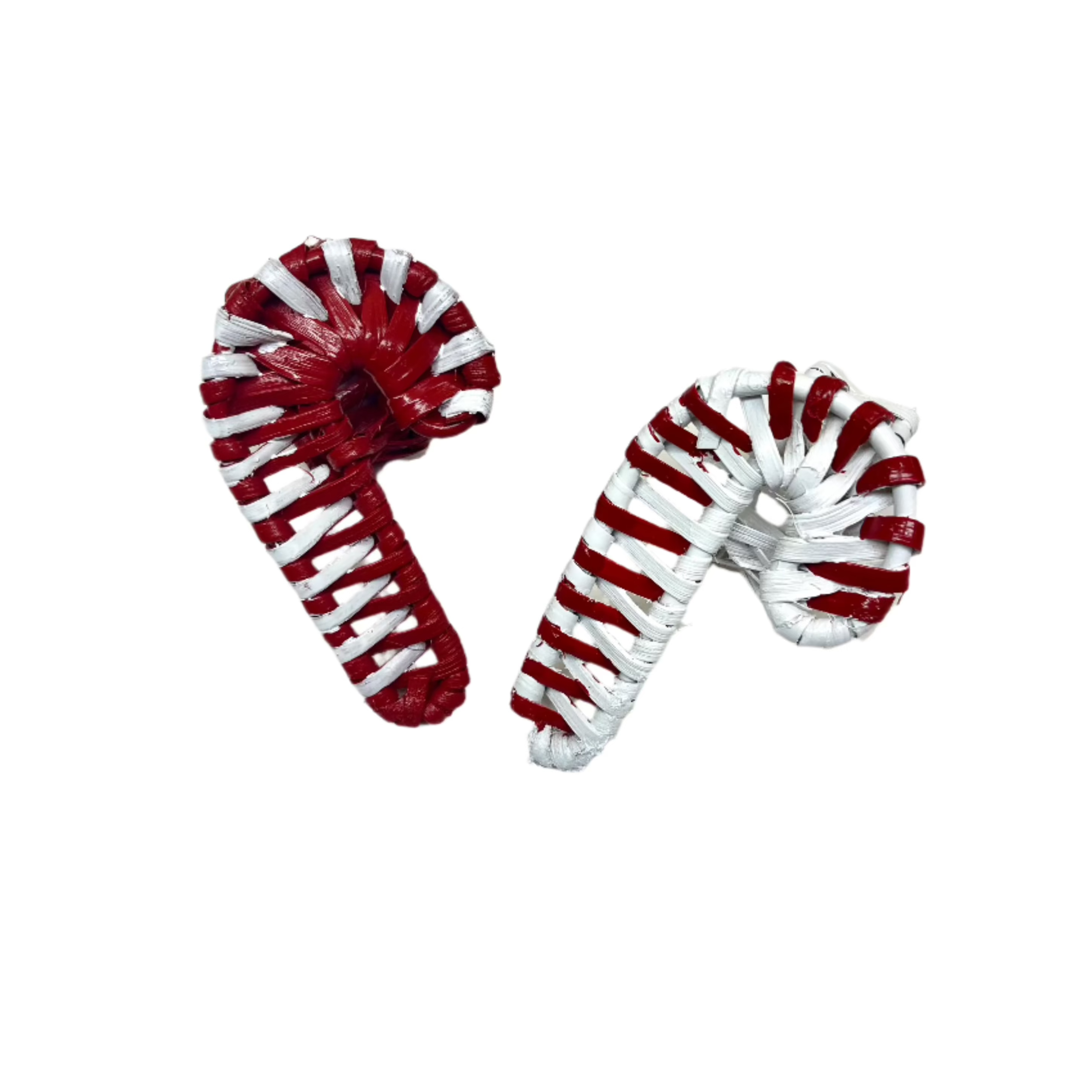 candy cane napkin ring on white background 