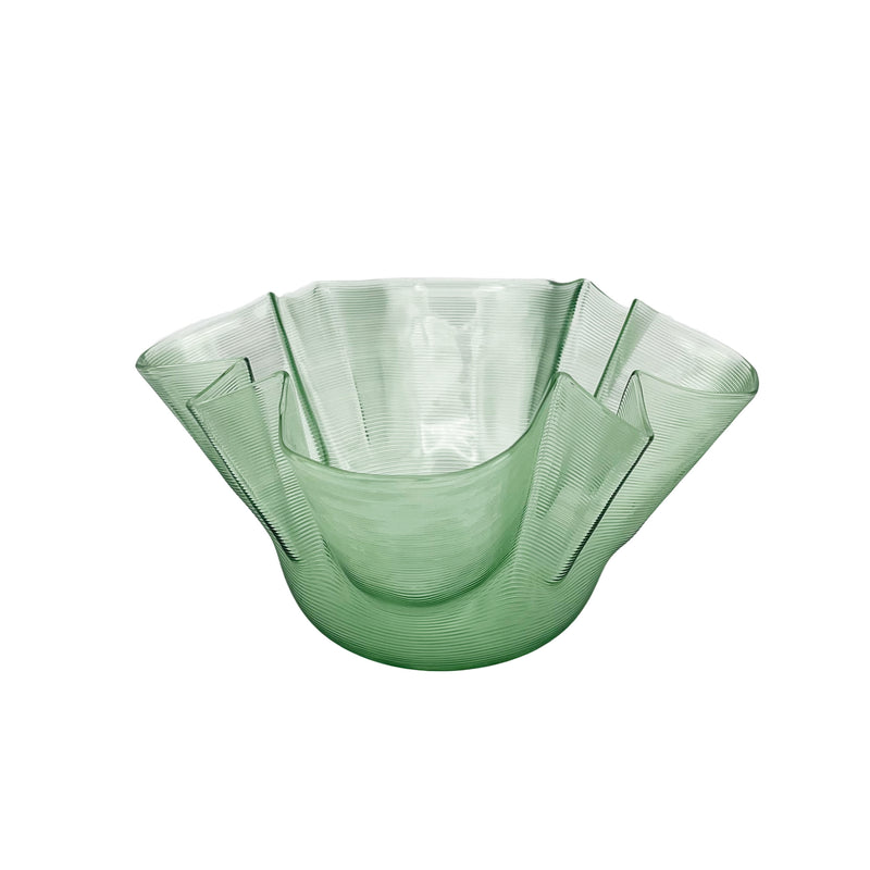 Antique Green Glass Bowl, early 20th Century