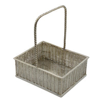 A Silver Plated Basketweave Basket Large, c. 1900