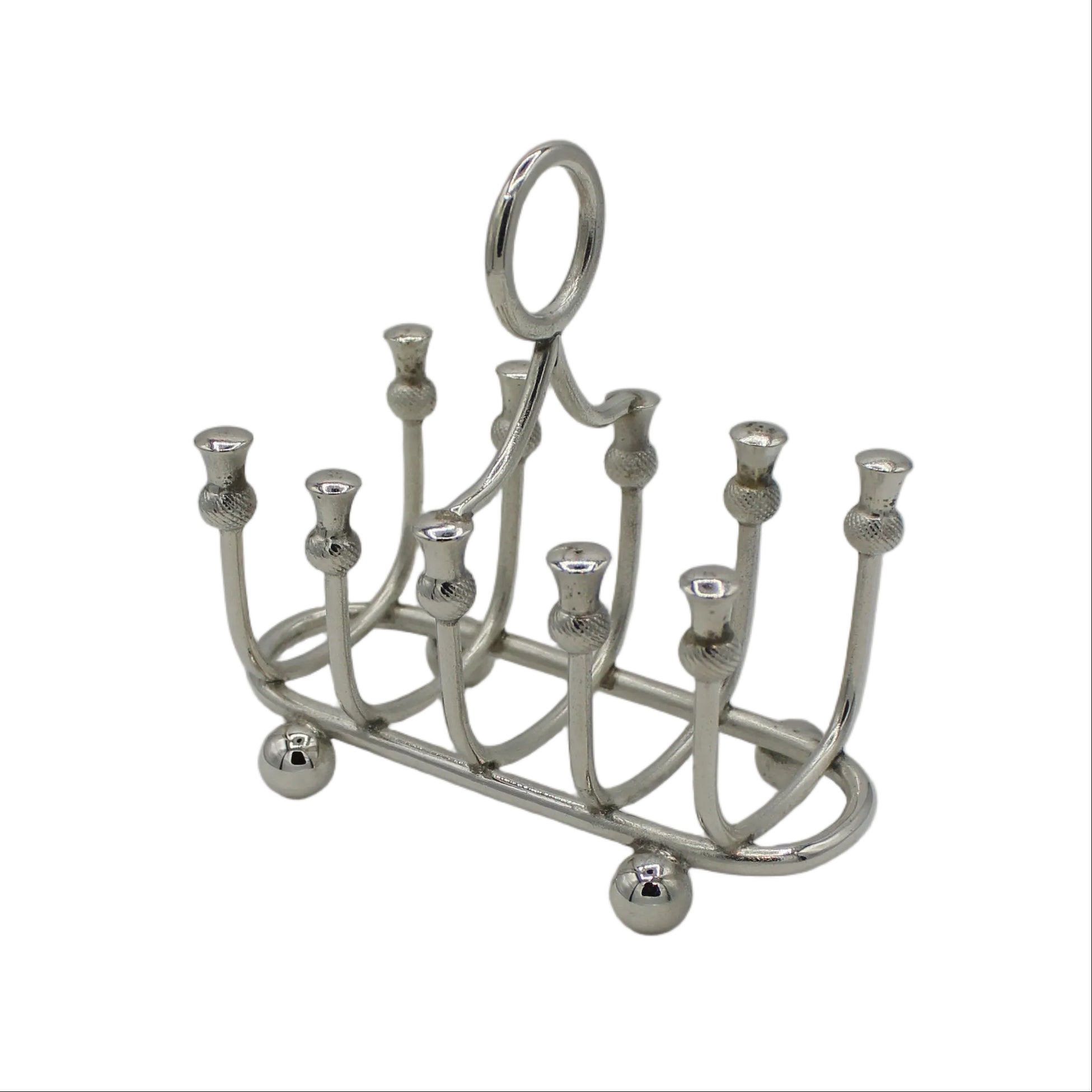 A Silver Plated Thistle Decorated Toast Rack, c. 1940