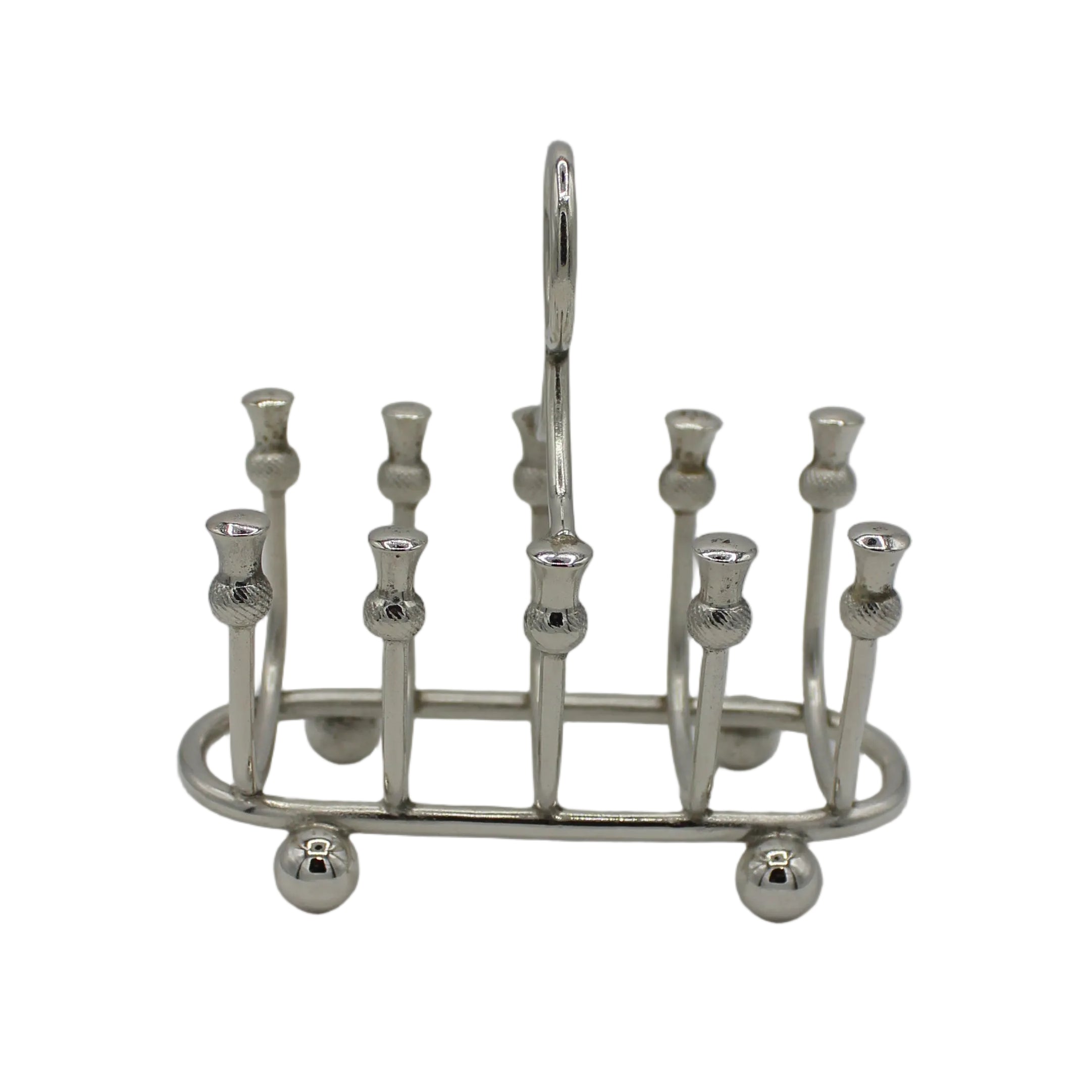 A Silver Plated Thistle Decorated Toast Rack, c. 1940
