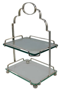 A Silver and Glass Two Tier Stand