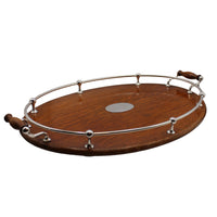 A Late Victorian Silver Plated Oak Oval Tray, c. 1900