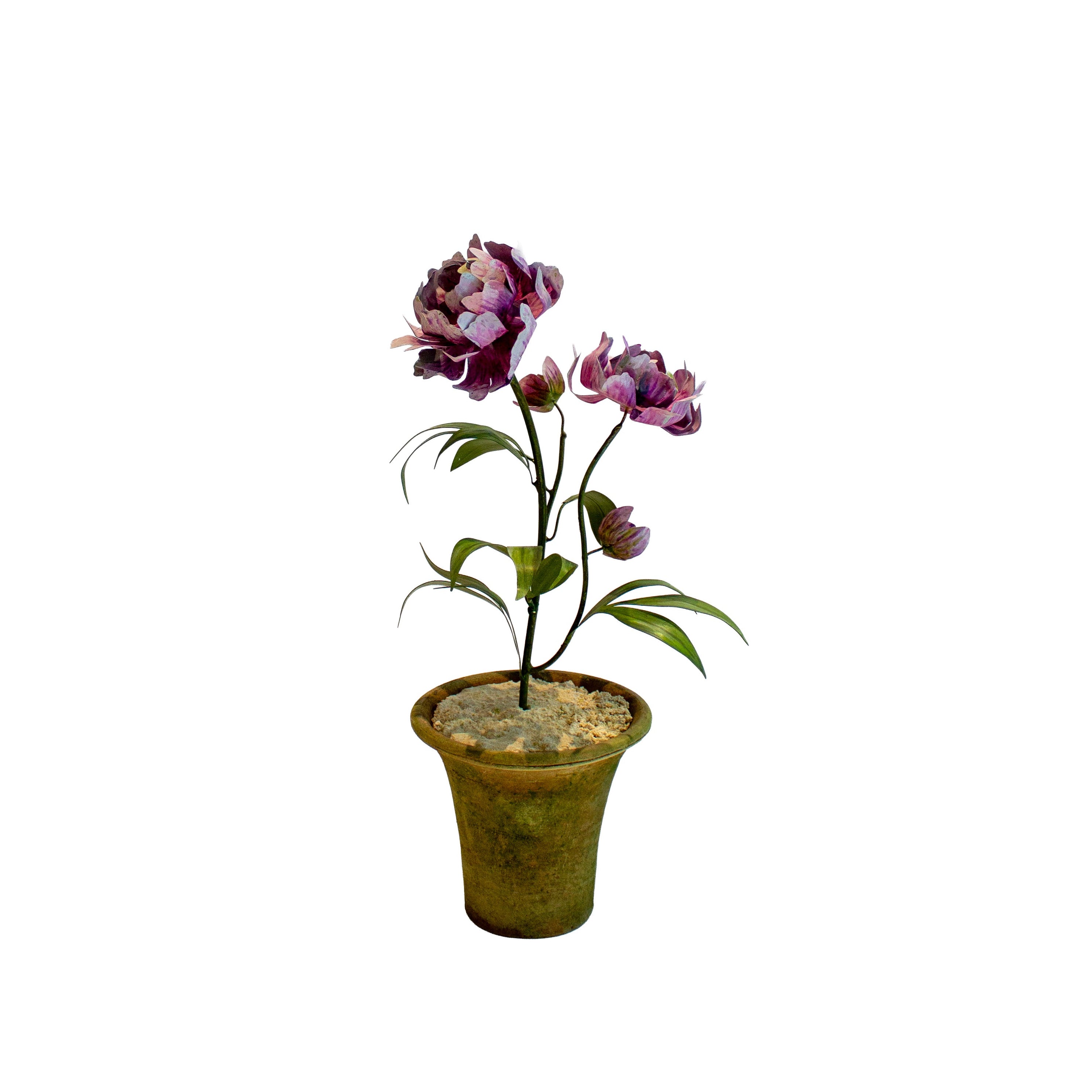 Handmade Metal Peony Potted Flower