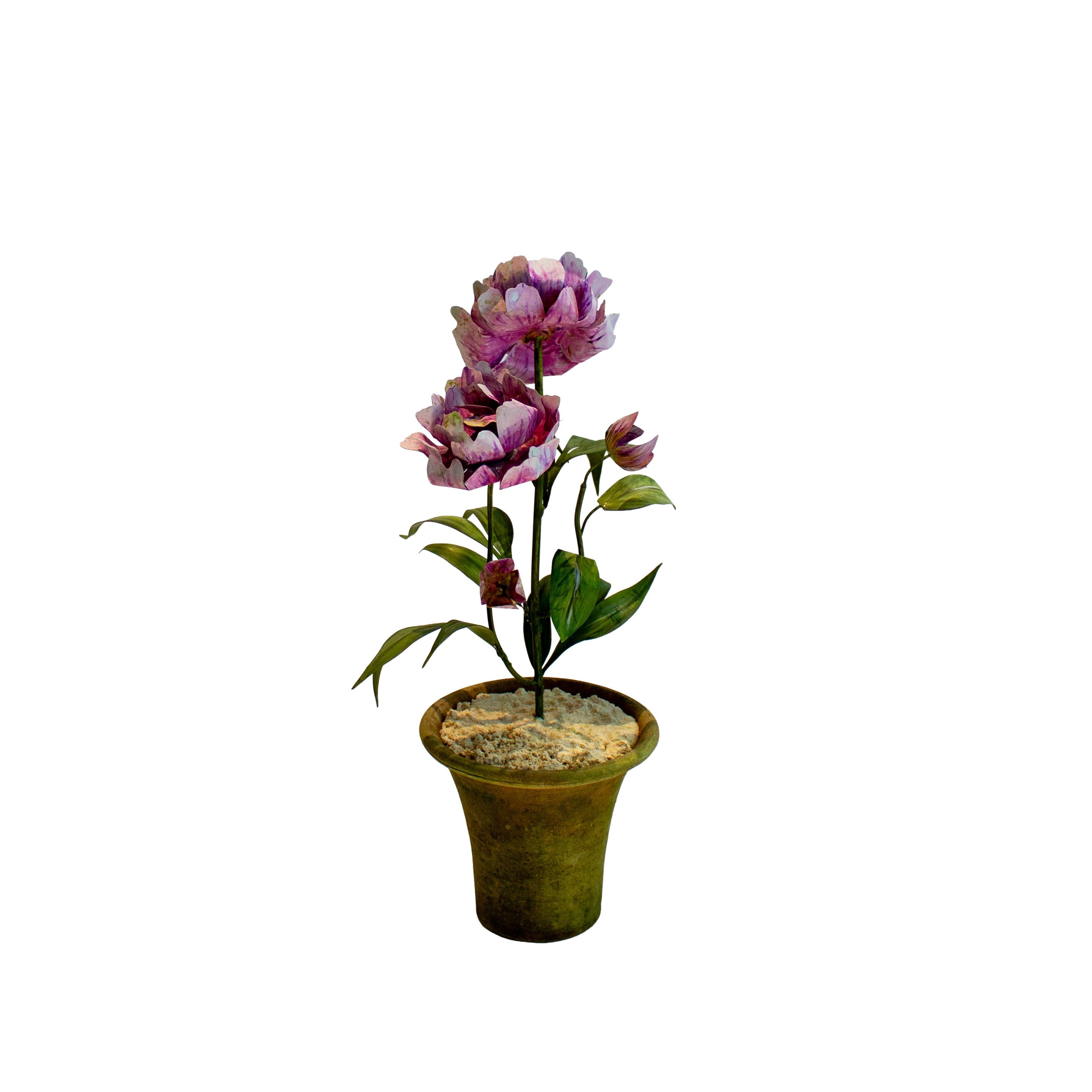 Handmade Metal Peony Potted Flower