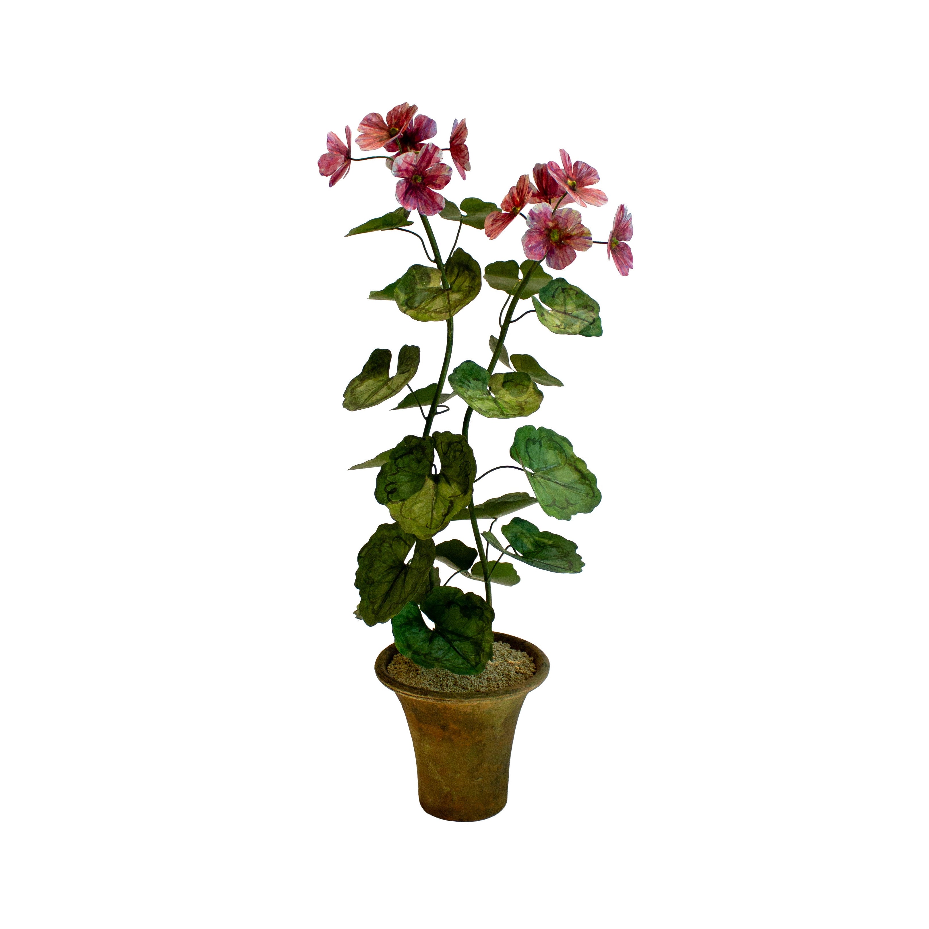 Handmade Metal Geranium Potted Flower 3
