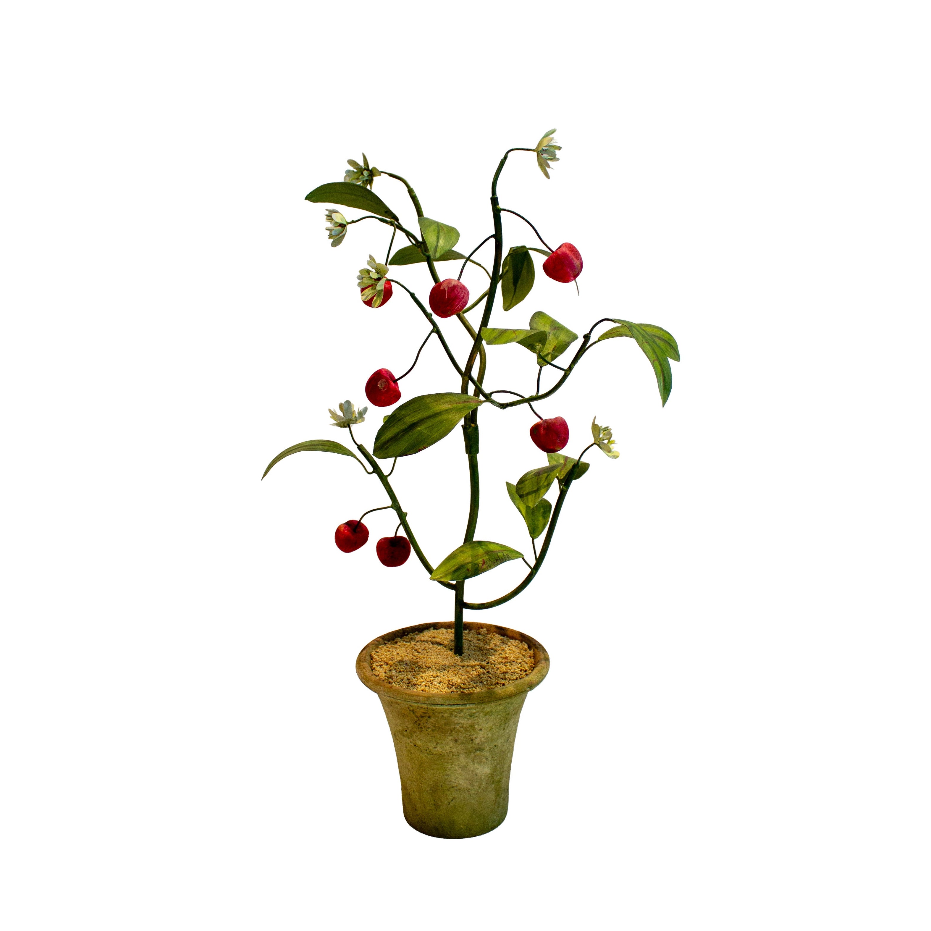 Handmade Metal Cherry Potted Flower