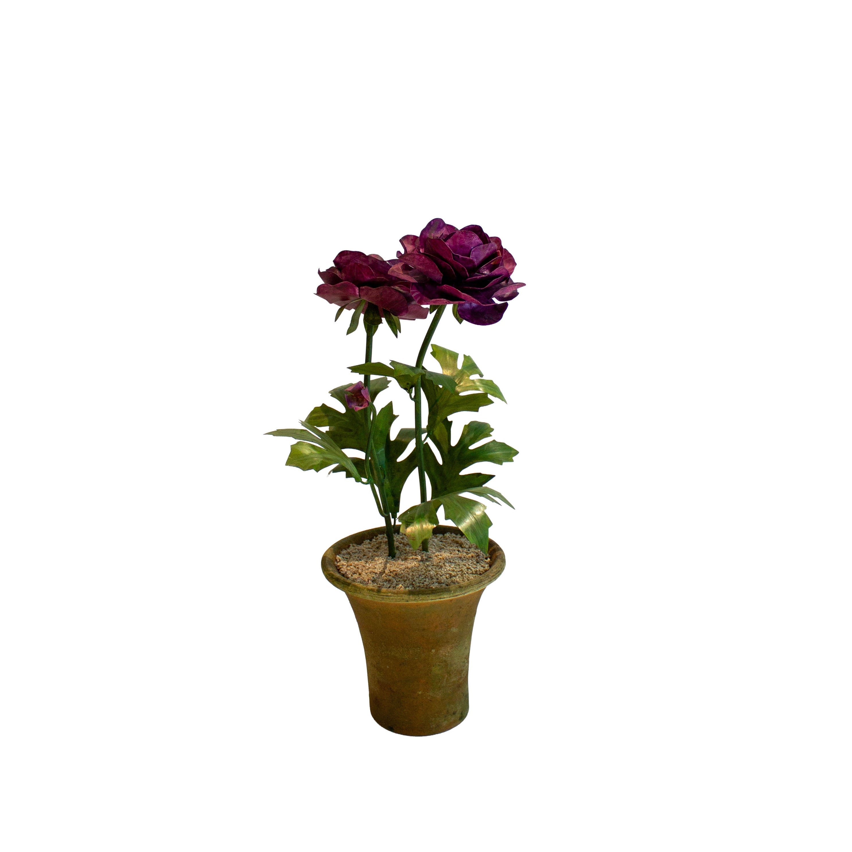 Handmade Metal Ranunculus Potted Flower 2