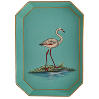 Nina Campbell Iron Tray Hexagon Flamingo against a white background