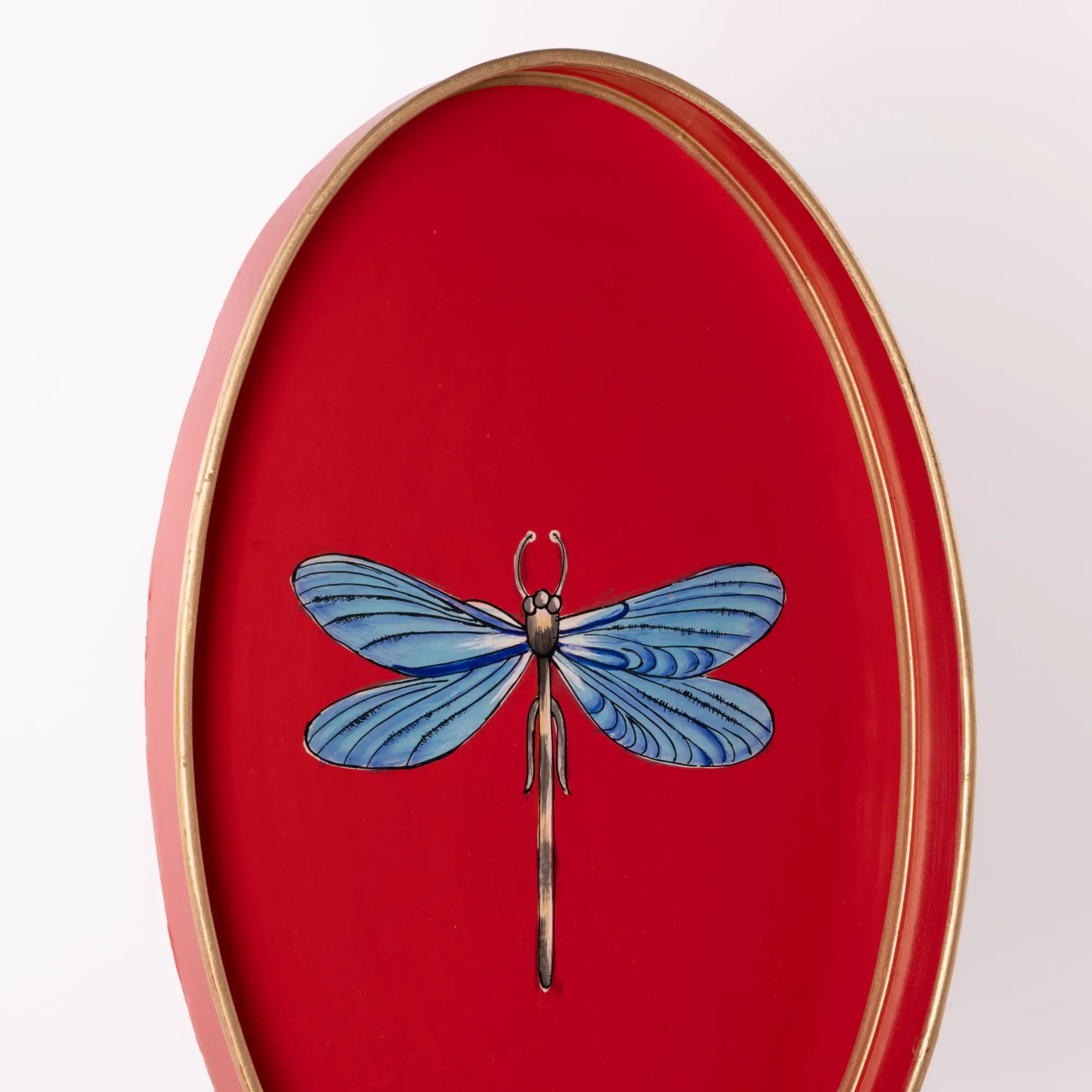 Iron Tray Oval Dragonfly