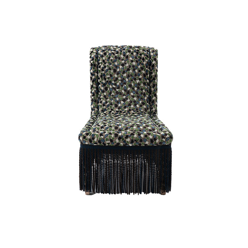 Nina Campbell Isabella Chair in Orford with Custom Fringes