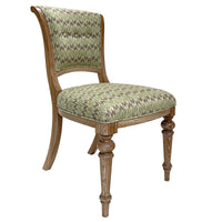 Nina Campbell Jennifer Dining Chair Solid Oak Dumas Green against a white background