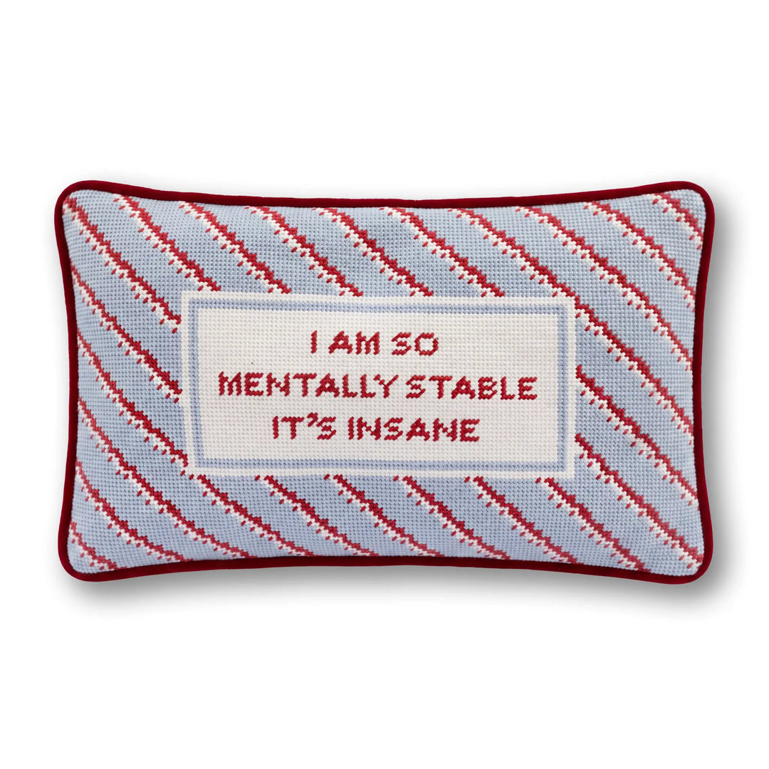 Mentally Stable Needlepoint Cushion