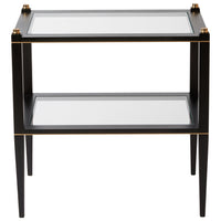 Nina Campbell Mickey End Table in Ebonised Mahogany against a white background