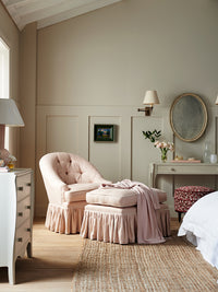 Nina Campbell Mabel Stool with Valance in Colette Blush