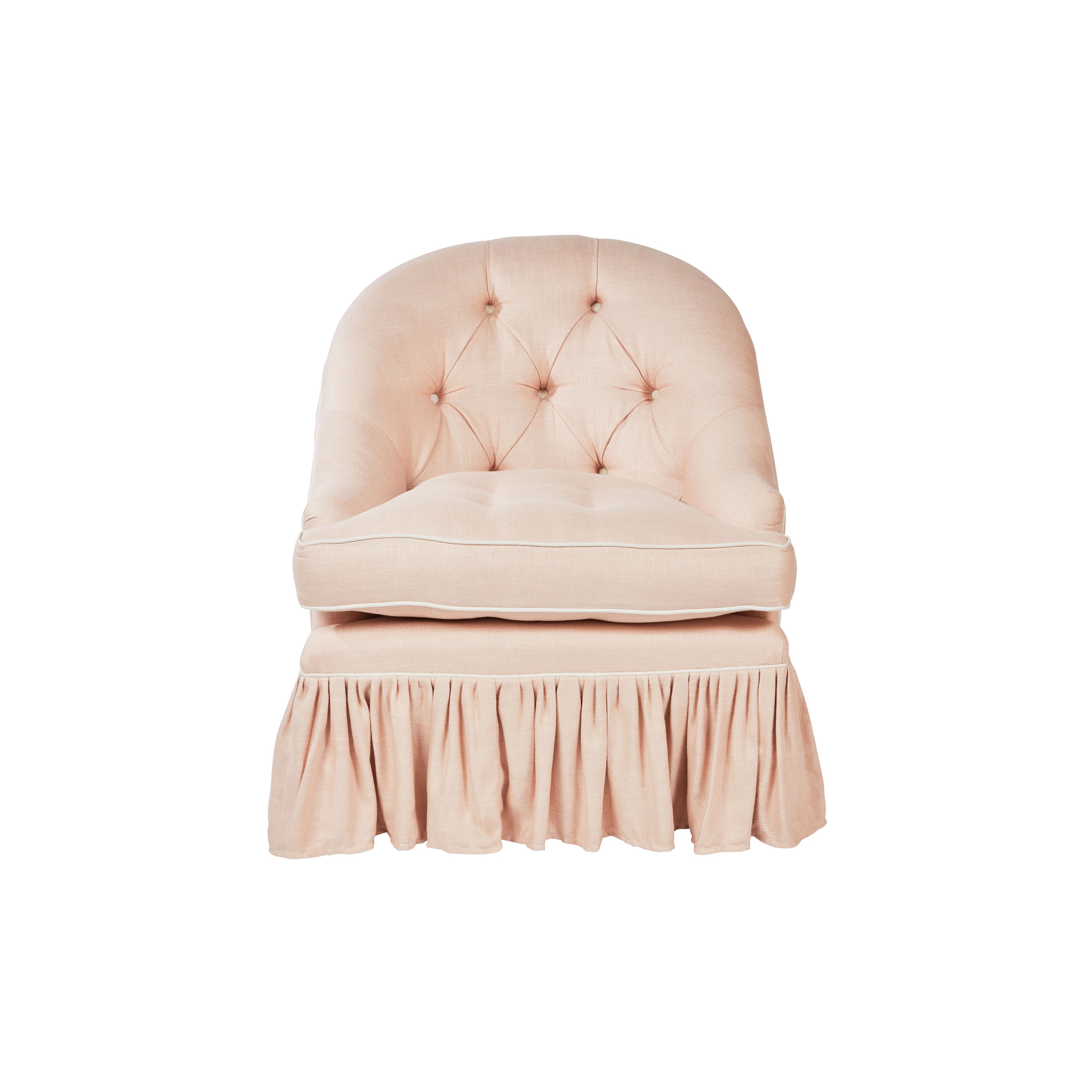 Nina Campbell Mabel Chair with Valance in Colette Blush