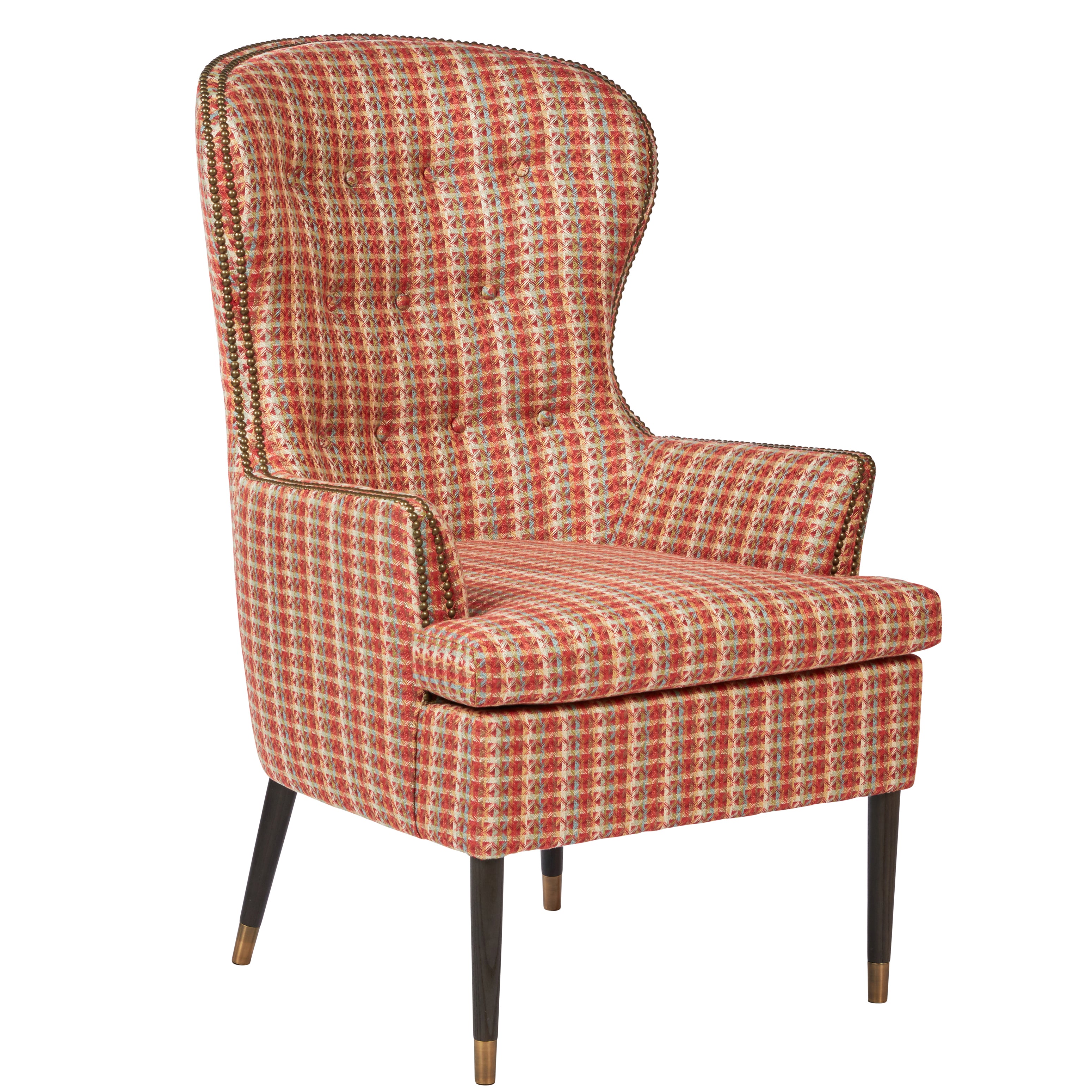 Nina Campbell Manfred Wing Chair in Chicot against a white background