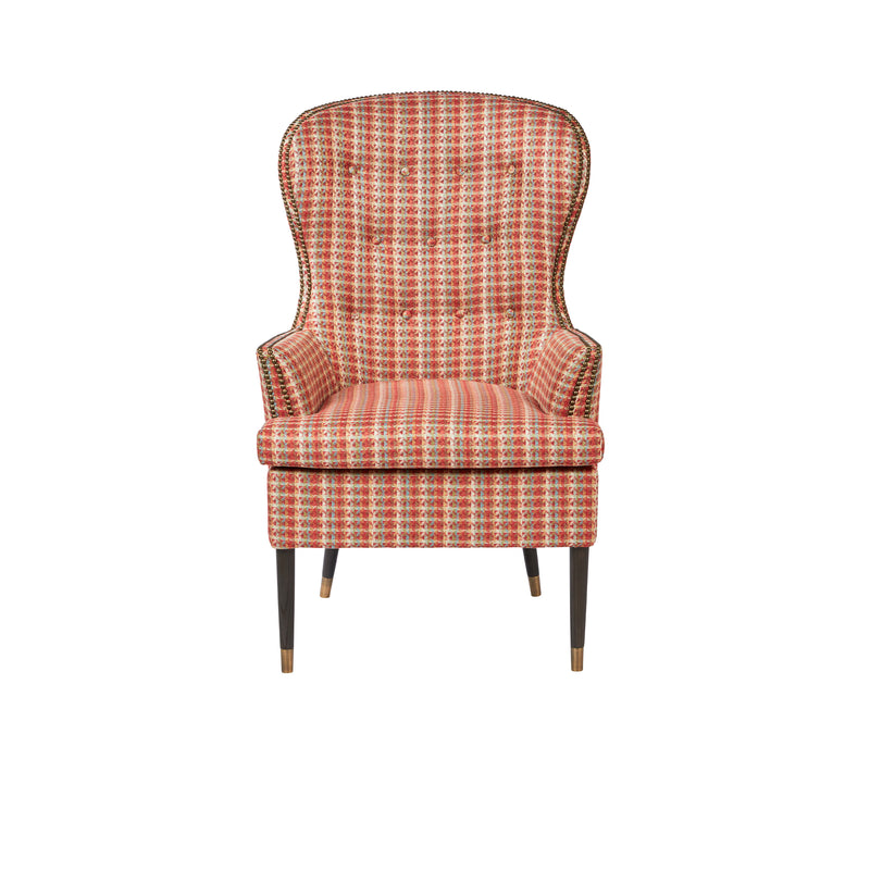 Nina Campbell Manfred Wing chair, in Chicot Fabric against a white background