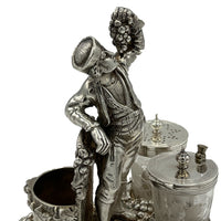 Antique Silver Cruet Set Man with Grapes Circa 1920