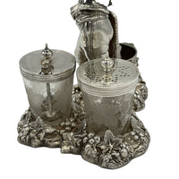 Antique Silver Cruet Set Man with Grapes Circa 1920