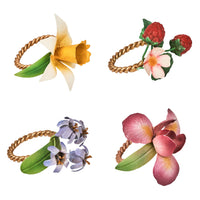 Meadow Walk Floral Napkin Ring Set of 4