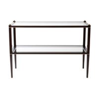 Nina Campbell Mickey Console Table in Dark Mahogany against a white background