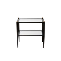 Nina Campbell Mickey End Table in Ebonised Mahogany against a white background