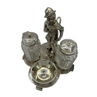 Antique Silver Cruet Set Large Monkey 1920