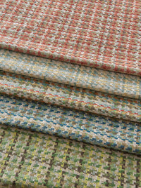 Nina Campbell Fabric - Dallimore Weaves Hadlow Turquoise/Tangerine/Taupe NCF4521-03