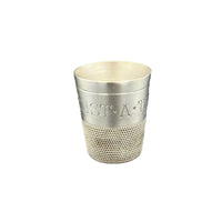 Antique Silver Plated "Just A Thimble Full" Drinks Measure c1910