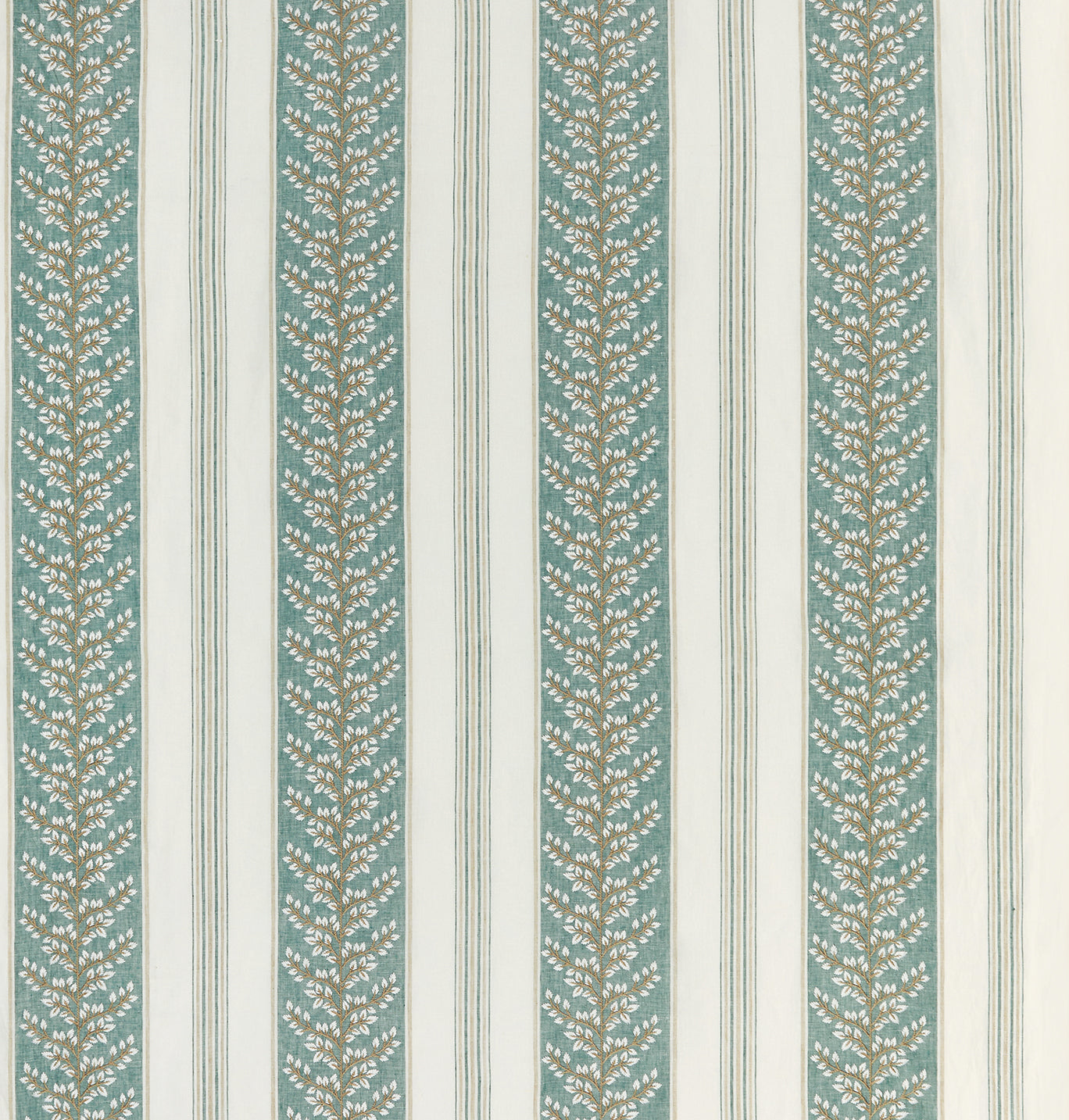 Nina Campbell Fabric - Woodbridge Manningtree Teal/Beige NCF4502-02