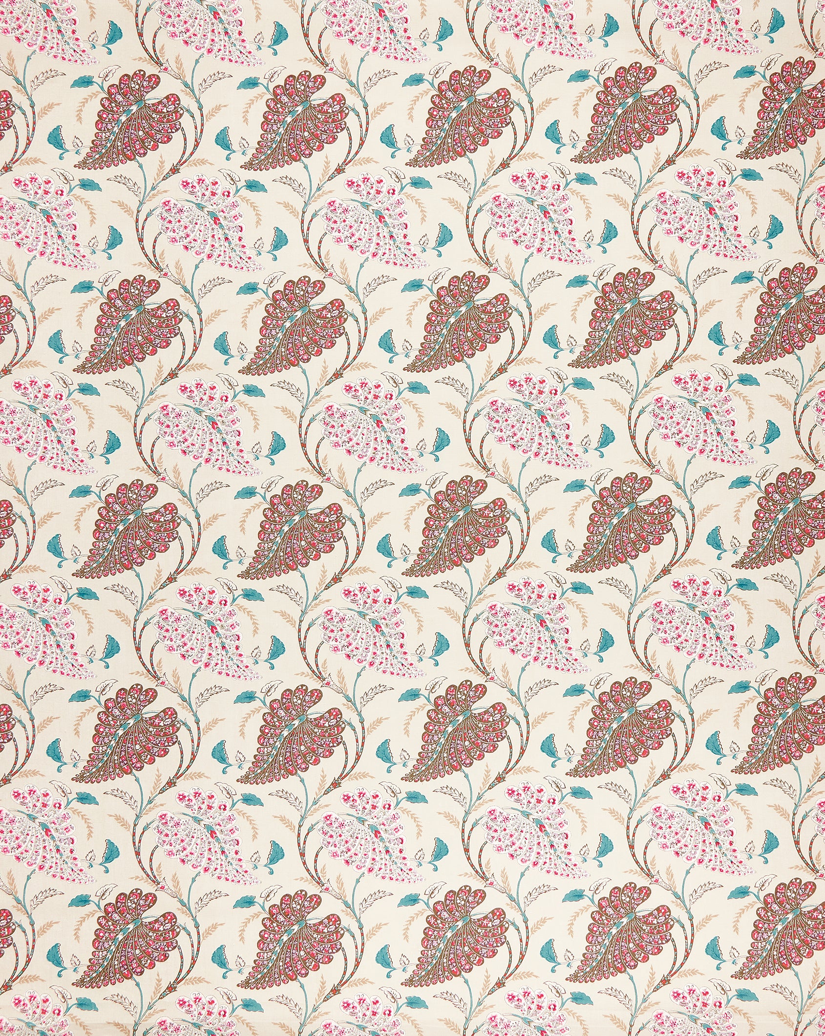 Nina Campbell Fabric - Woodbridge Felbrigg Linen /Teal/Chocolate NCF4503-01