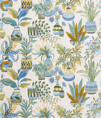 Nina Campbell Fabric - Dallimore Tudeley Blue/Green/Ochre  NCF4530-01