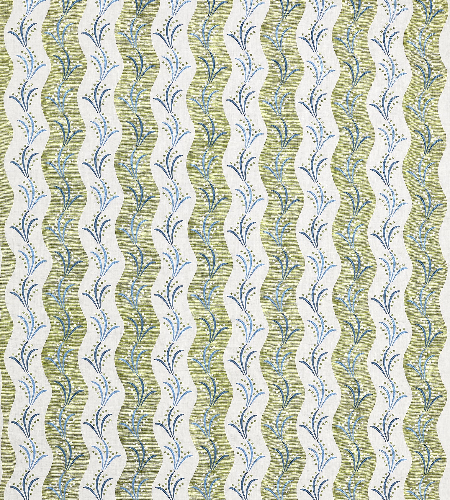 Nina Campbell Fabric - Dallimore Sidney Stripe Green/Blue  NCF4532-02
