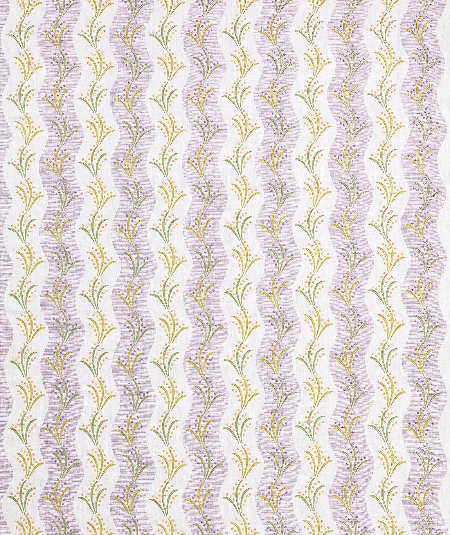 Nina Campbell Fabric - Dallimore Sidney Stripe Lilac/Green/Yellow NCF4532-06