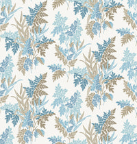 Nina Campbell Fabric - Dallimore Fern Craze Indigo/Blue/Chocolate NCF4533-02